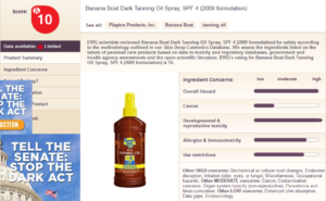 Skindeep banana boat tanning oil